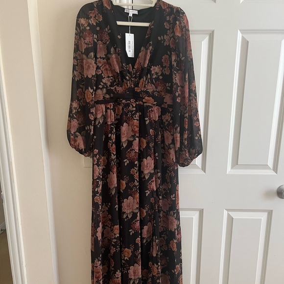 Baltic Born Dresses & Skirts - Baltic Born Black and Pink Floral Maxi Dress